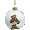 Home4You Kalėdinis papuošalas JOY Baltas D8cm, stiklas