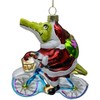 Kalėdinis papuošalas JOY CROCODILE BIKE 11.7cm, stiklas