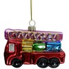 Kalėdinis papuošalas JOY FIRETRUCK 10cm, stiklas