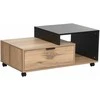 Home4You Kavos staliukas HANNES 90x50xH40cm Rustic/Juodas melaminas