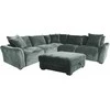 Home4You Kampinė sofa ir pufas DIVI mėtų žalia