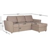 Home4You Kampinė sofa-lova INGA, smėlio spalvos