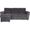 Sofa Home4You Kampinis miegamasis sofos komplektas „INGA“, grafito pilkos spalvos