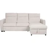 Kampinė sofa-lova „SCALA“, šviesiai pilkos spalvos