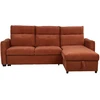 Kampinė sofa-lova „SCALA“, rusvos rudos spalvos