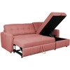 Home4You Kampinė sofa-lova WAIOLA Rožinė, 226 cm