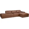 Lova Kampinė sofa „BURTON RC“ iš rudos odos