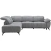 Kampinė sofa „HAMID LC“, su elektrine atlošimo funkcija, pilkos spalvos