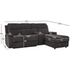 Home4You Kampinė sofa „PROVENCE RC“, su elektrine arba rankine atlošimo funkcija, tamsiai pilka