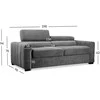 Home4You Sofa-lova KINGSTON Tamsiai pilka