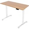 Home4you Stalas ERGO FIT 1 variklio, 120x68 cm, baltas/ąžuolas