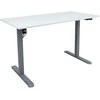 Home4you Reguliuojamo aukščio darbo stalas ERGO LIGHT su 1 varikliu 120x60cm, sidabro pilka/balta