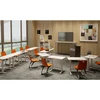 Home4You Desk ERGO manual 120x60xH70-115cm, oak/baltas