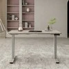 Rašomasis stalas ERGO OPTIMAL su 2 varikliais 140x80 cm, Spalva: pilkšvai balta