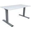 Rašomasis stalas ERGO OPTIMAL su 2 varikliais 140x80 cm, Spalva: pilkšvai balta