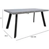 Fotelis Home4You Valgomojo stalas BRIGIT 159/198x84,5xh77cm, betonas