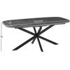 Fotelis Home4You Valgomojo stalas RAMONA 180/220x90xH75cm Pilkas