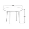 Home4You Stalas ROXBY D105xH76cm Apvalus Juodas