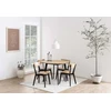 Home4You Valgomojo stalas ROXBY D105xH76cm, ąžuolas/juoda