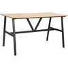 Fotelis Home4You Valgomojo stalas SVEA 140x70xH76cm Uosio/Juodos spalvos