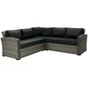 Sofa Home4You Dvivietė modulinės sofos GENEVA dalis su pagalvėlėmis ir kairiu porankiu, 81x132xH78cm, rėmas: aliumininis su plastikinių vytelių apdaila, spalva: pilka