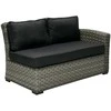 Sofa Home4You Dvivietė modulinės sofos GENEVA dalis su pagalvėlėmis ir dešininiu porankiu, 81x132xH78cm, rėmas: aliumininis su plastikinių vytelių apdaila, spalva: pilka