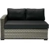 Sofa Home4You Dvivietė modulinės sofos GENEVA dalis su pagalvėlėmis ir kairiu porankiu, 81x132xH78cm, rėmas: aliumininis su plastikinių vytelių apdaila, spalva: pilka
