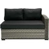 Sofa Home4You Dvivietė modulinės sofos GENEVA dalis su pagalvėlėmis ir dešininiu porankiu, 81x132xH78cm, rėmas: aliumininis su plastikinių vytelių apdaila, spalva: pilka