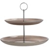 Home4You Pakopinis stovas TORTUI LĖKŠTĖ, 2 aukštų, D28cm, stiklinė