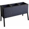 Gėlių dėžutė WICKER 78x33xH54cm, juoda