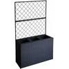 Gėlių dėžutė WICKER su grotelėmis 83x29xH55/146cm, juoda