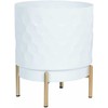 Home4You Vazonas DEIA D21xH26cm Balta/Auksinė