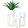 Home4You Vazonas DEIA Baltas M 21,5x20,5xH47cm Balta/Auksinė