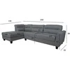 Fotelis Home4You Kampinė sofa HELSINKI KK, tamsiai pilka