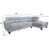 Fotelis Home4You Kampinė sofa HELSINKI DK, šviesiai pilka
