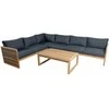 Fotelis Home4you Kampinė sofa SERENITY 2+2+2 su tikmedžio stalu