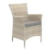 Home4You Fotelis WICKER-1 su pagalvėle, 61x58xH86cm, rėmas: plieno su plastikinių vytelių apdaila, spalva: smėlio
