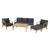 Home4You Lauko baldų komplektas MALDIVE stalas, sofa, 2 kėdės, osmanai