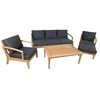 Home4You Lauko baldų komplektas MALDIVE stalas, sofa, 2 kėdės, osmanai