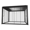Home4You Gazebo MIRADOR-111 3x3m with glass sliding doors, dark pilkas