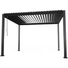 Home4You Gazebo MIRADOR-111 3x3m with glass sliding doors, dark pilkas