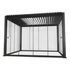 Home4You Gazebo MIRADOR-111 3x4m with glass sliding doors, dark pilkas