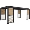 Home4You Dark Pavėsinė MIRADOR-111 su žaliuzinėmis sienelėmis 3x6m, tamsiai pilka