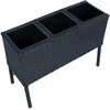 Gėlių dėžutė WICKER 78x33xH54cm, juoda