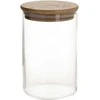 Home4You Bamboo Stiklinis indas JARA D8,3xA13cm 790ml su bambukiniu dangteliu