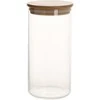 Home4You Bamboo Stiklinis indas JARA D8,3xH17cm 1000ml su bambukiniu dangteliu