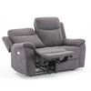 Home4You Atlošiamoji sofa MILO 2, dvivietė, 155x96xH103cm, su elektriniu mechanizmu, pilka