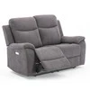 Home4You Atlošiamoji sofa MILO 2, dvivietė, 155x96xH103cm, su elektriniu mechanizmu, pilka