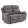 Home4You Atlošiamoji sofa MILO 2, dvivietė, 155x96xH103cm, su elektriniu mechanizmu, pilka