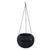 Home4You Pakabinamas vazonas WICKER D32xH22cm, juodas